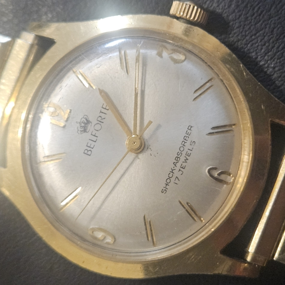 Beautiful Example Of A Mid Century Belforte Gold and Silver Watch
